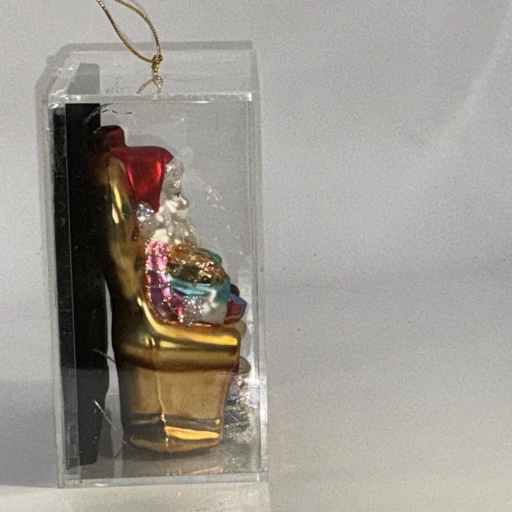 Santa Claus Hand Crafted Glass Christmas Ornament